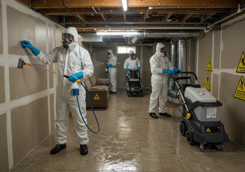 Basement Moisture Removal and Structural Drying process in Durham, NC